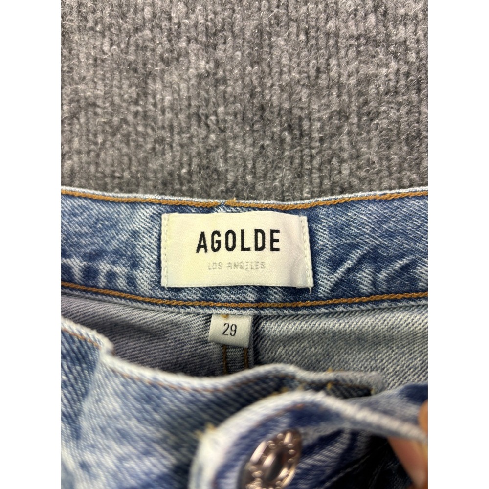 Agolde Straight Leg Jeans Womens 29 Light Wash High Rise Button Fly Denim - Picture 2 of 10